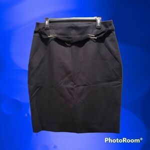 T Tahari Black Belted Skirt